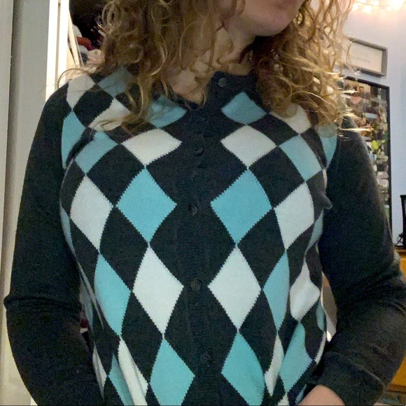 "346" Brooks Brother Argyle Cardigan Sweather. - Picture 2 of 4